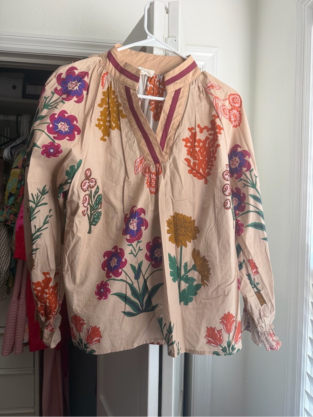 Umgee Blush Tunic with Multicolor Floral Print